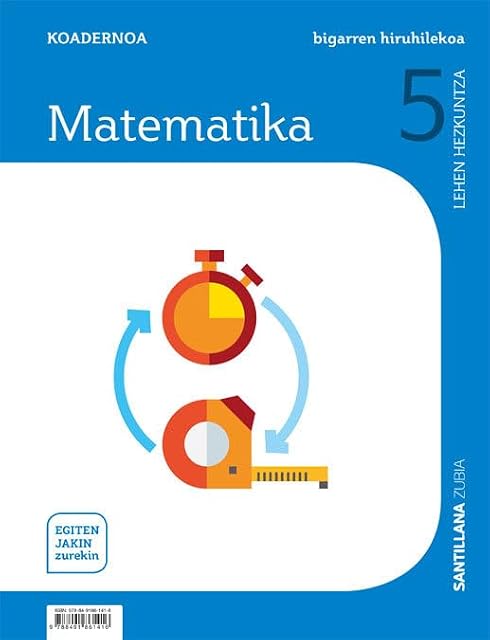 Portada de Matematika 5º Lehen Hezkuntza Koadernoa 2 Saber Hacer Ed 2019