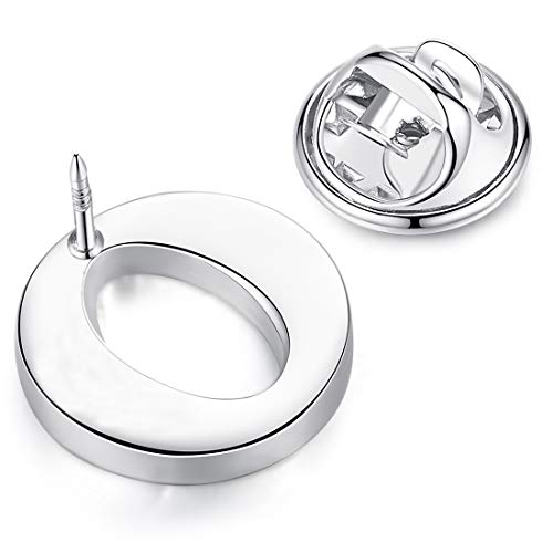 Image of HONEY BEAR Initial Alphabet Letter Lapel Pins Collar Badge Brooches for Mens /Womens Shirt Dress Decoration Silver