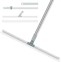 Rodo de Limpeza Silicone 2 em 1 com Raspador Silicone 50cm Cabo Retrátil 140cm Base Giratória Leve Resistente Limpeza Versátil Grande