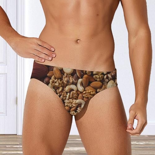 Mixed Nuts Walnuts and Cashews Mens Swim Briefs Quick Dry Swimming Trunks Training Swimsuit Low Rise Swimwear4