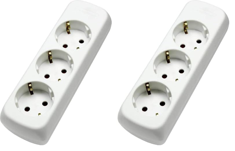 as - Schwabe Regleta de alimentación de 3 vías, máx. 3500 W, Apta para Montaje en Pared, atornillada, sin línea de alimentación, con Mayor protección de Contacto, 230 V, 16 A, Blanca, 11731