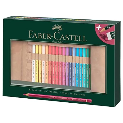 Faber-Castell 110030 - Rotulador policromático policromo, juego de 30 unidades, con rodillo de piel sintética y accesorios, impermeable, irrompible, para profesionales y aficionados