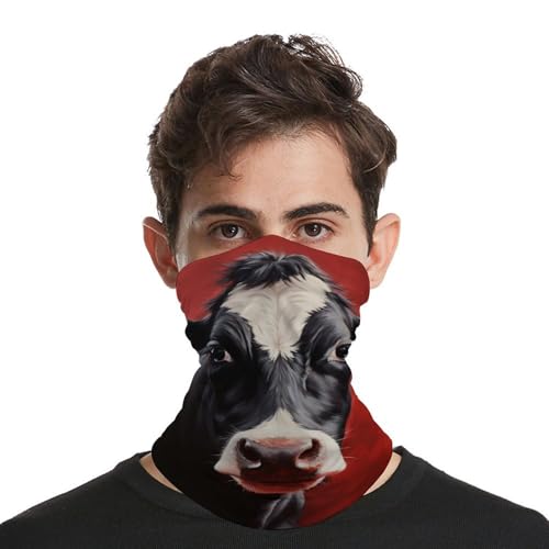 Cuello para hombre y mujer con fondo rojo, animales, bandana, balaclava, máscara facial, bufanda elástica, resistente al viento, enfriamiento, transpirable, para ciclismo y deportes al aire libre miniatura 4