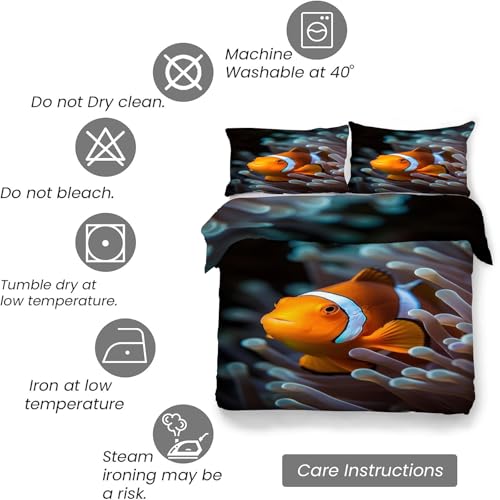 Parure de Lit 160x200 Corail Petit Poisson pour Chambre Parentale Zen