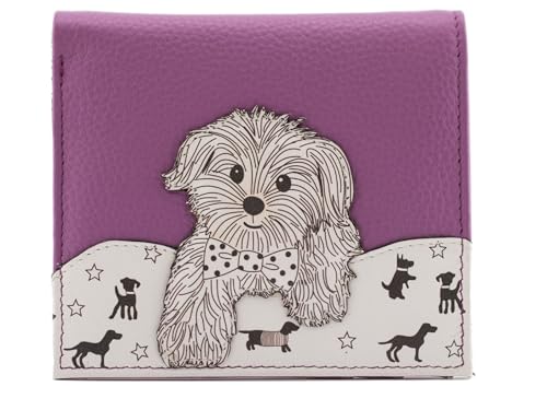 Porte-monnaie bifold en cuir Mala Coco Puppy violet pour vos sorties et sorties légères