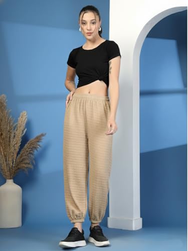 Image of UZARUS Women's Ultra-Soft Baggy Fit /Relaxed Fit Joggers with Side Pockets & Gripped Hem