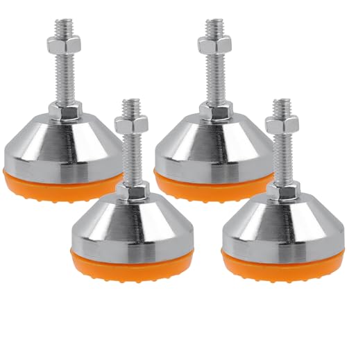 Image of M8 Leveling Feet 2200 Lb Capacity, 2.6-Inch Height, 2-Inch Base, 4Pcs | 1.3-Inch Screw Length, Heavy Duty Steel Stand, Anti-Slip Rubber Pad, For Tables, Shelves, Workbenches, Cabinets, Machines