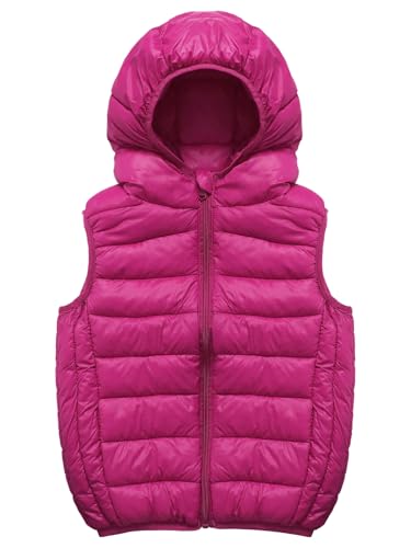 Boys Girls Zip Up Puffer Hooded Vest Unisex Kids Padded Down Jacket Casual Sleeveless Coat Warm Outwear3