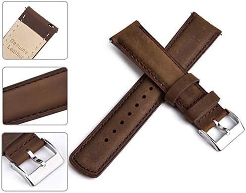 Ritche Quick Release Leather Watch Band for Men - 18mm 20mm 21mm 22mm 23mm 24mm Top Grain Leather Watch Strap