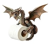 Winged Dragon Toilet Paper Holder Wall Mounted, Dragon Resin Bathroom Tissue Holder Roll, Gothic Fantasy Bathroom Decor, Dragon Accessories Creative Home Decor Gift Home Decor for Bathroom Wall