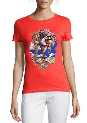 T-shirt anime 85 rouge col rond vêtement coton tendance mode femme