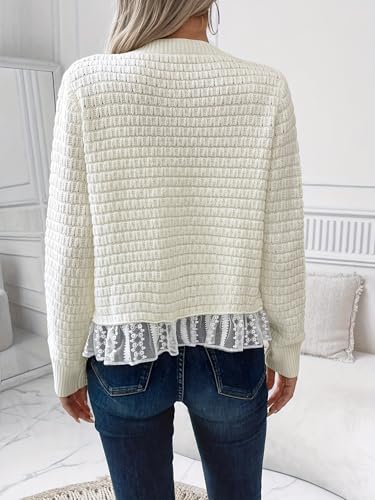 Lace Cardigan Sweaters for Women Lightweight Button Down Cardigan Long Sleeve Knitted Sweater Cardigan Fall Clothes4