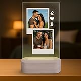 10 ideas originales de regalos para sorprender a tu novio 8 Lámpara Personalizada con 2 Fotos - Regalos Originales, Luz LED, Placa de Metacrilato, Regalo para Pareja,...