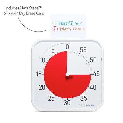 Time Timer Original 12" Visual Countdown Timer – Large 60-Minute Classroom Visual Timer for Modern classrooms, Student Groups & Adult Meetings – Helps with Focus, ADHD, Autism – (Red & White) - Image 2