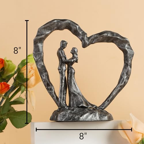 6th Anniversary Iron Sculpture Gift – Romantic Couple Statue for Her, Handcrafted Black Metal Decor – Wedding, Valentine’s, Birthday Keepsake - Image 6