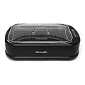 PowerXL Smokeless Grill Family Size- with Tempered Glass Lid with Interchangeable Grill and Griddle Plate and Turbo Speed Smoke Extractor Technology 22.1” X13.2” X 6.1
