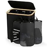 Sac intérieur avec 3 compartiments : Ce panier à linge dispose de 3 sacs de tri que vous pouvez différencier par couleur ou par matériau, ce qui facilite le lavage du linge. Un panier à linge pratique avec 3 compartiments pour une meilleure organisation.