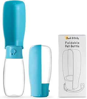 Punk N Pets Dog Water Bottle  550 ml Foldable Dog Water Dispenser with Activated Carbon Filter for Daily Pets Walk, Outdoor Activities, Travel  Large, Blue (PP01)