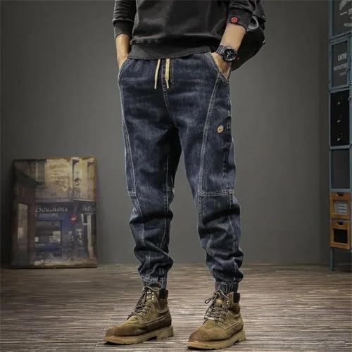 Men Ripped Cowboy Pants Trousers Flared with Holes Torn Retro Soft Jeans3