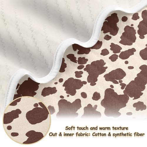 Image of Baby Blankets for Baby Boy or Girl Soft Crib Receiving Blanket for Infant Toddler Kid Crib Bedding 30X40in Cow Print