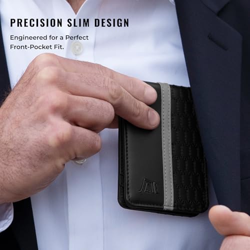 Image of Kings Loot Wallet for Men | Minimalist Slim RFID Blocking Leather Design with Cash Pocket & Card Pull Strap | Holds 1-12 Cards | Stylish & Durable Wallets | Supercar Collection (Midnight Onyx)