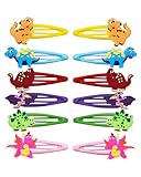 FUGLUS 12 Stück Dinosaurier Haarspangen Set Mädchenschmuck Accessoires Haarspangen Mädchen Metalldruck Haarclips Für Baby Kinder Damen