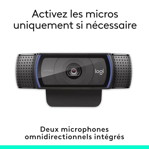 Logitech C920e Webcam HD 1080p grand angle avec microphone intégré pour ordinateur - 5