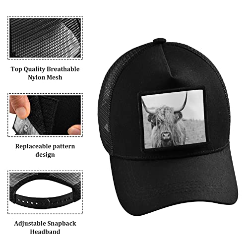 Xigua Highland Cow Adjustable Baseball Cap Men And Women Cotton Twill Mesh Hat Sport Outdoor Breathable And Quick-Drying Hat #TOP3