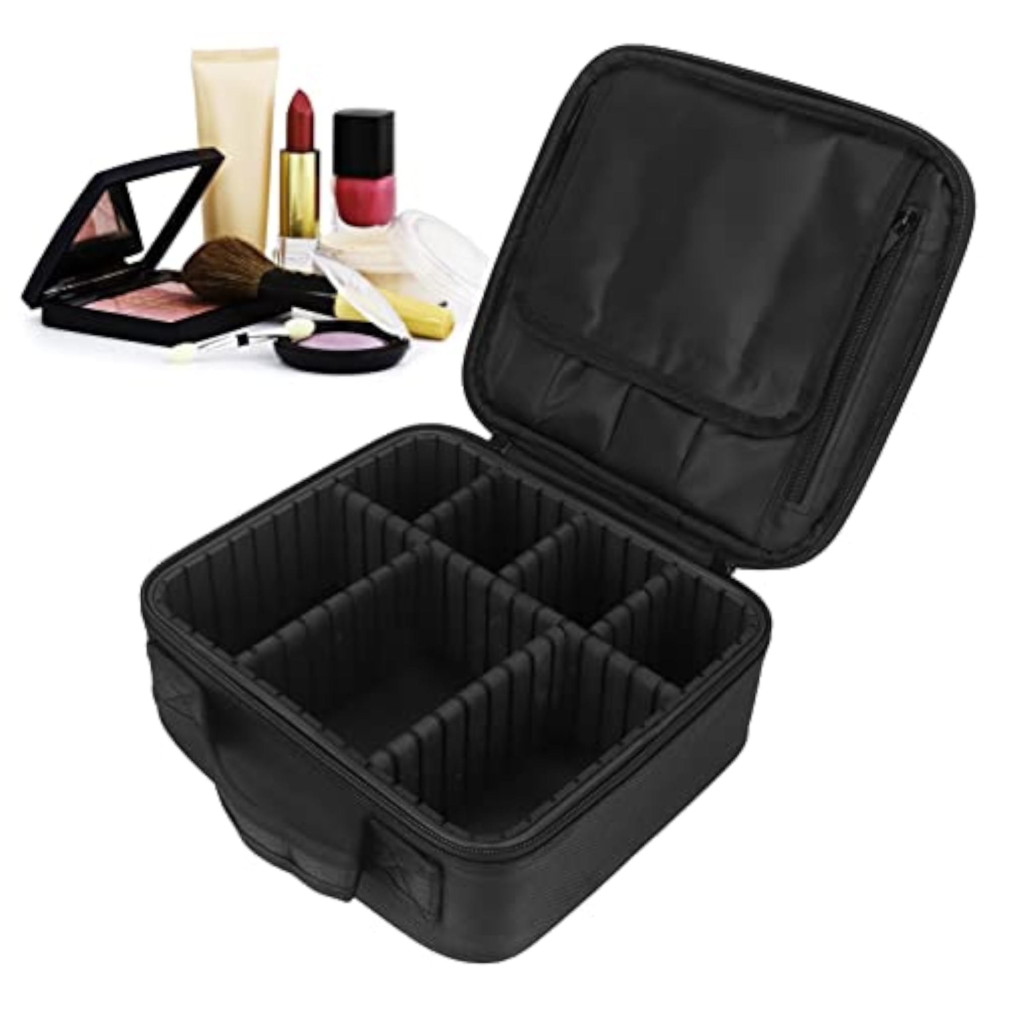 Travel Makeup Case, Partition Cosmetic Bag for Artists
