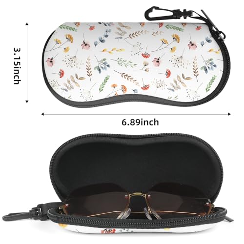 Image of Sunglasses Soft Case, Cute Ultra Light Portable Neoprene Zipper Eyeglass Glasses Case with Belt Clip for Men Women