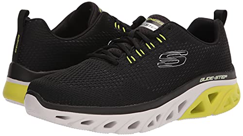 Skechers Tênis masculino Oxford Glide Step Sport Wave Heat com cadarço, Preto, 8