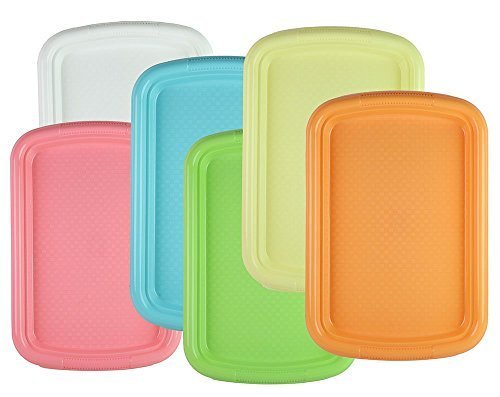 Tzipco's Durable Plastic Rectangular Serving Tray / Fast Food Plate, 15