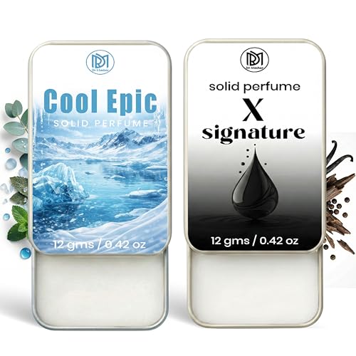 Image of Dr.Mashur Solid Perfume |x signature&Cool Epic Alcohol Free Wax Perfume Balm, Long Lasting | Pocket Tin 12g, Pack Of 2| Non Greasy Smooth Glide, Travel Friendly Unisex Gifts He Or Her