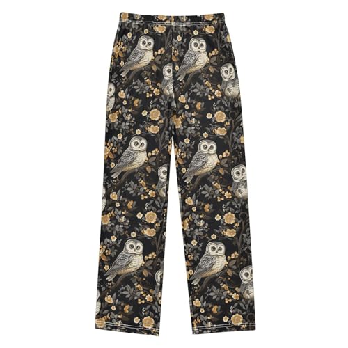 Pajama Pants Owls Flower Tree PJ Bottoms Sleepwear Lounge Sleep Pant with Pockets