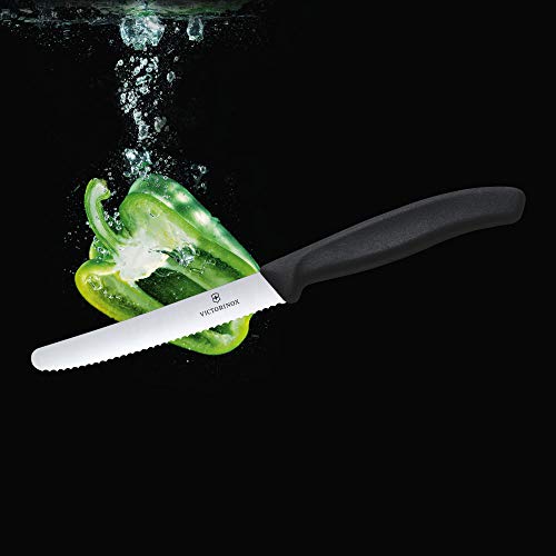 Victorinox Swiss Classic 4.3-Inch Wavy Edge Tomato And Table Knife, Black #TOP5