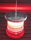 Pilotlights.net Solar Dock High Power Warning Light - Waterproof Marine Solar Dock Lighting - RED LED Constant or Flashing 360 Degree Lighting