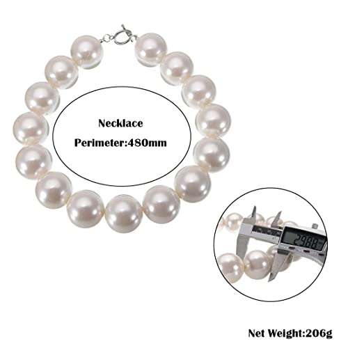 Big Pearl Necklace Choker Statement Ccb Resin Simulated Pearl Bib Collar For Women Girl's #TOP4