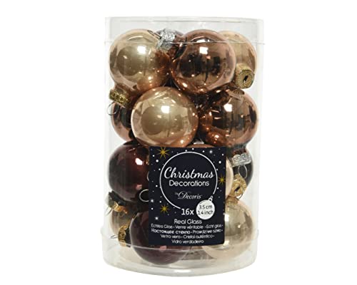 Glaskugeln Baumschmuck Weihnachtskugeln Mini Weihnachtsdeko 16 St Braun