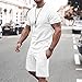 Firzero Men 2 Piece Short Sets Outfits Summer Casual Plus Size Outfits Fashion Solid Color Short Sleeve Athletic Shirt and Drawstring Shorts Sweatsuit, X-Large, White