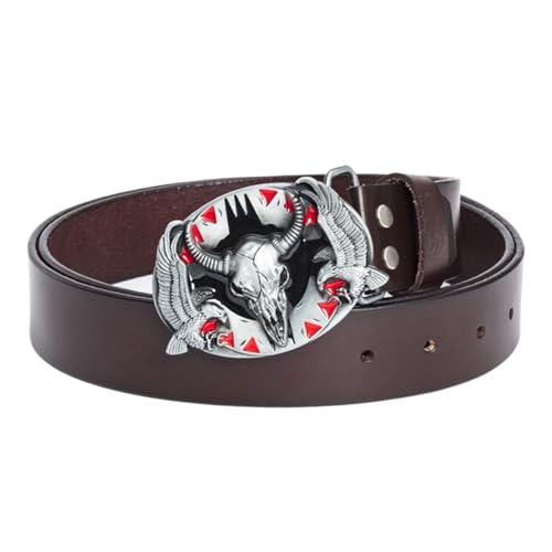 Ceinture western en cuir véritable de qualité supérieure motif taureau