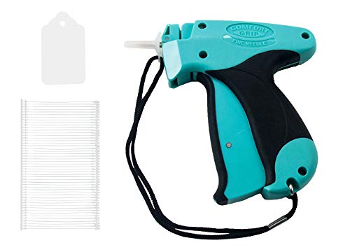 Amram Comfort Grip Fine Tagging Gun for Clothing, Retail Price Tag Attacher, Kit Includes Fine Tagger, 1,250 Pcs 2-in Barbs Attachments, 500 Pcs 1 3/4-in x 1.1-in Tags and 1 Needle