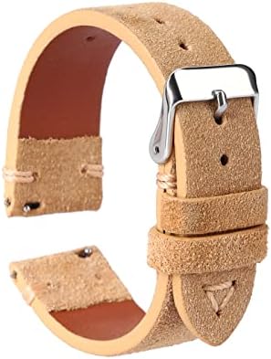 WOUKUP Quick Release Suede Leather Watch Bands Vintage Watchband for Men Watch Strap 18mm 19mm 20mm 21mm 22mm 24mm