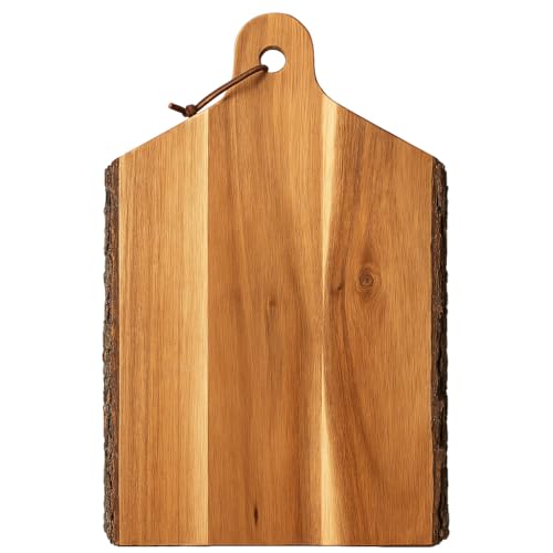 Acacia Wood Charcuterie Board with Handle – 17x11 Rustic Serving
