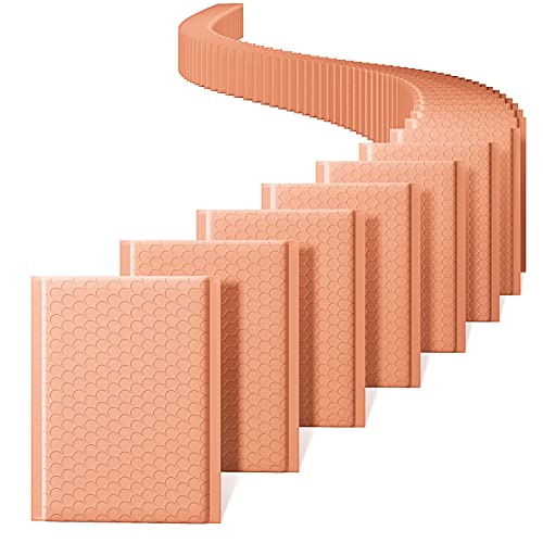 Metronic 6X10 Inch Bubble Mailers 100 Pack, Self-Seal Bubble Mailer, Waterproof Padded Envelopes,Shipping Envelopes,Cushioning For Shipping,Small Items,Jewelry Makeup Supplies,Packaging,Peach #TOP26