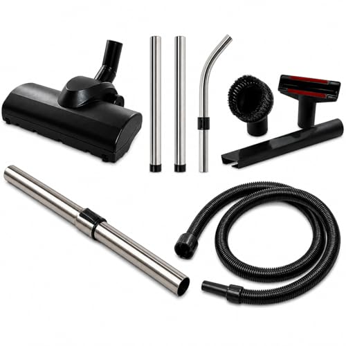 Image of Compatible Henry Deluxe Cleaning Kit (32mm) for Numatic Henry Hetty James George Harry Charles (2.5m) Hose Extension Tube Airo Turbo Floor Tool Set Stainless Steel Tubes