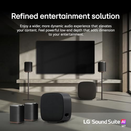 Image of LG Sound Suite Stereo Suite 7 Pro Wireless Bundle | 2X M7 Wireless Dolby Atmos Speakers + W7 Subwoofer | Dolby Atmos FlexConnect | Apple Airplay & Google Cast | Multi-Room Support (New 2026 Model)
