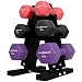 Fitness Republic Neoprene Dumbbells Pairs (8lb, 12, 14lb) with 3 Tier Rack