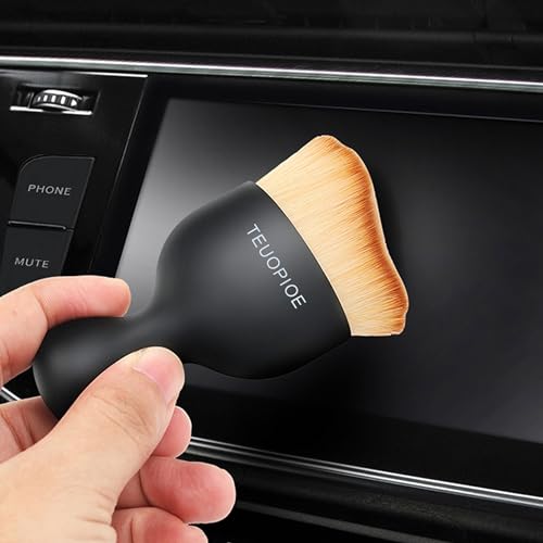 TEUOPIOE Car Interior Cleaning Brush, Car Duster Interior,Car Detailing Brush Dusting Brush,Car Interior Cleaning Tool, Auto Soft Hair Car Brush,Auto Interior Dust Brush for Air Vents(Brown)