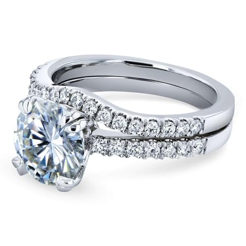 Kobelli Moissanite and Lab Grown Diamond Bridal Rings Set 2 1/3 CTW 14k White Gold (GH/VS, DEF/VS)3
