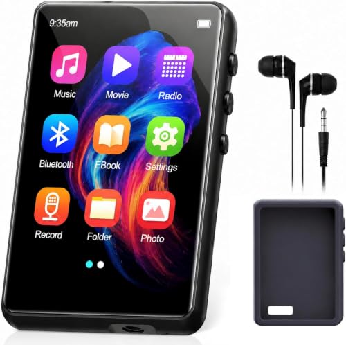 Image of 128GB MP3 Player with Bluetooth 5.3, 2.4 Inch Full Touch Screen Portable Music Player, Built-in HD Speaker, FM Radio, Video & Voice Recorder, HiFi Sound, Expandable up to 512GB